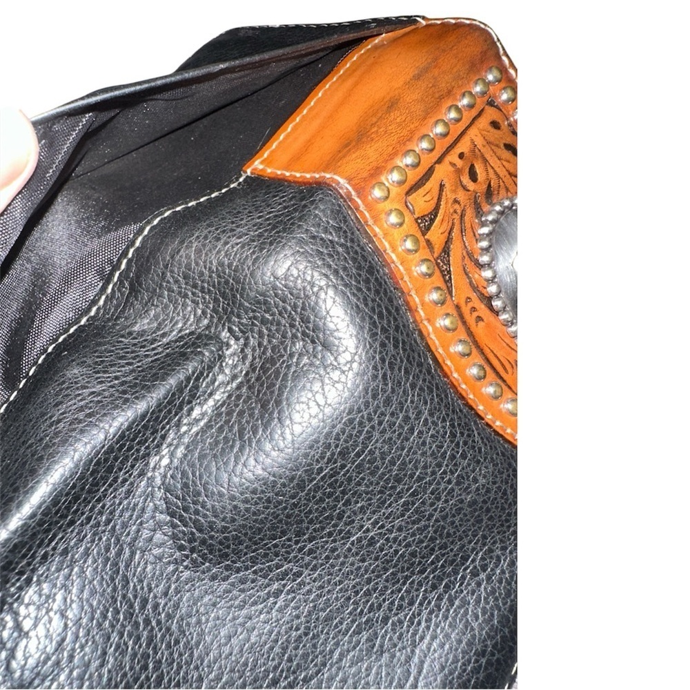 Nocona Western Mens Wallet Rodeo Praying Cowboy Concho Brown/black - Picture 5 of 5